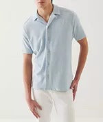 Patrick Assaraf Terry Cloth Camp Collar Shirt