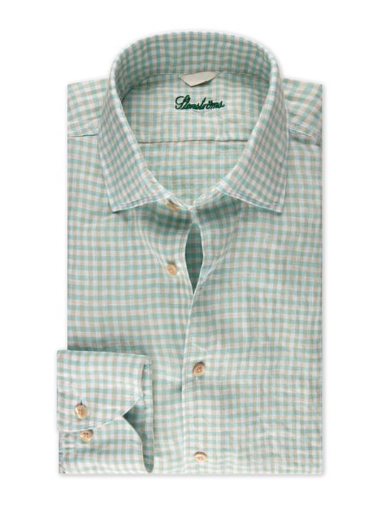 Stenstroms Green Checked Linen Shirt