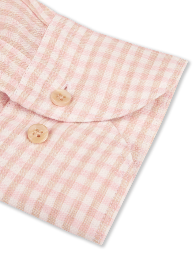 Stenstroms Pink Checked Linen Shirt