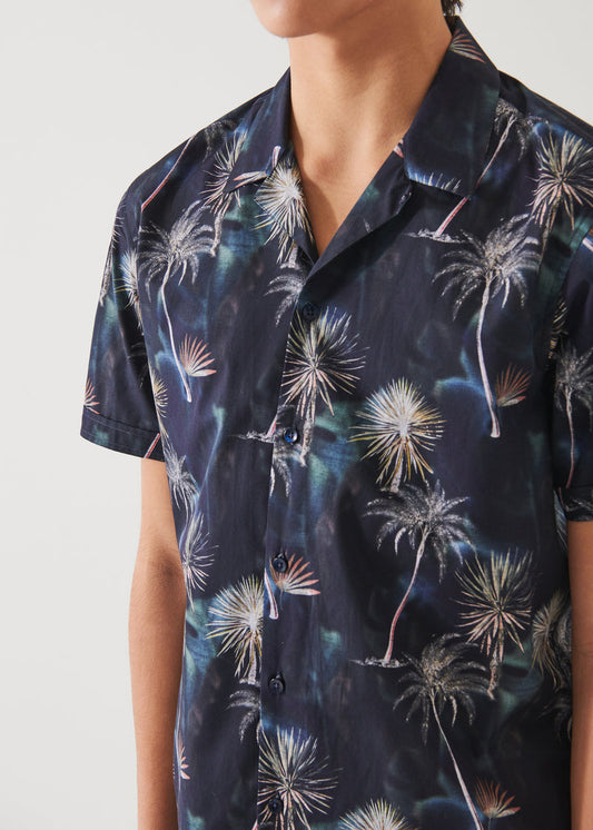 Patrick Assaraf Thistle Print Camp Shirt