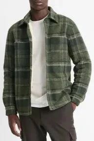 Vince Sherpa Lined Plaid Shirt